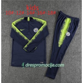 Manchester City Dječji Komplet Sweatshirts Tamno Plava Zelena 2018/19